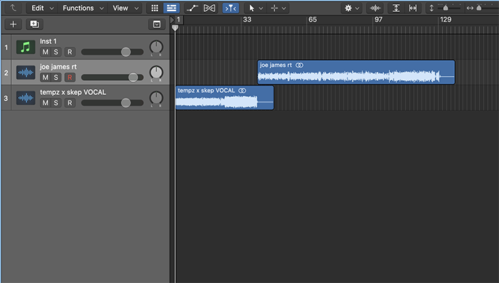 Combining vocals window