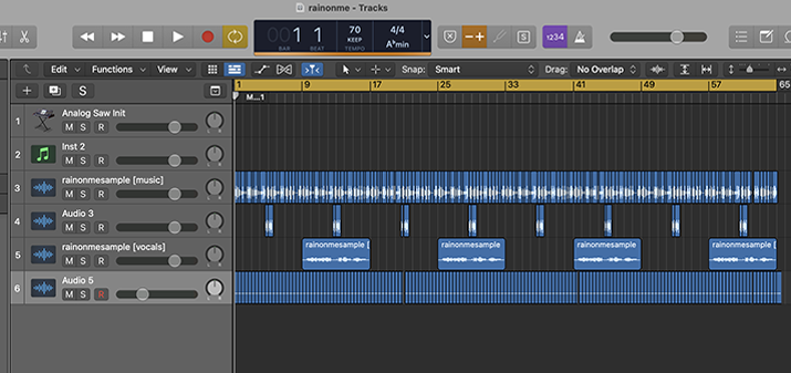 Track three arrangement window